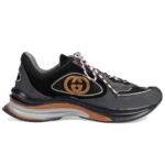 Giày Gucci Run Sneaker Black Grey Suede Like Auth