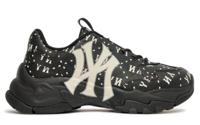 Giày MLB BigBall Chunky Saffiano Diamond Monogram New York Yankees Black Chuẩn 95% Auth