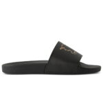 Dép Burberry Check EKD Motif slides in Black