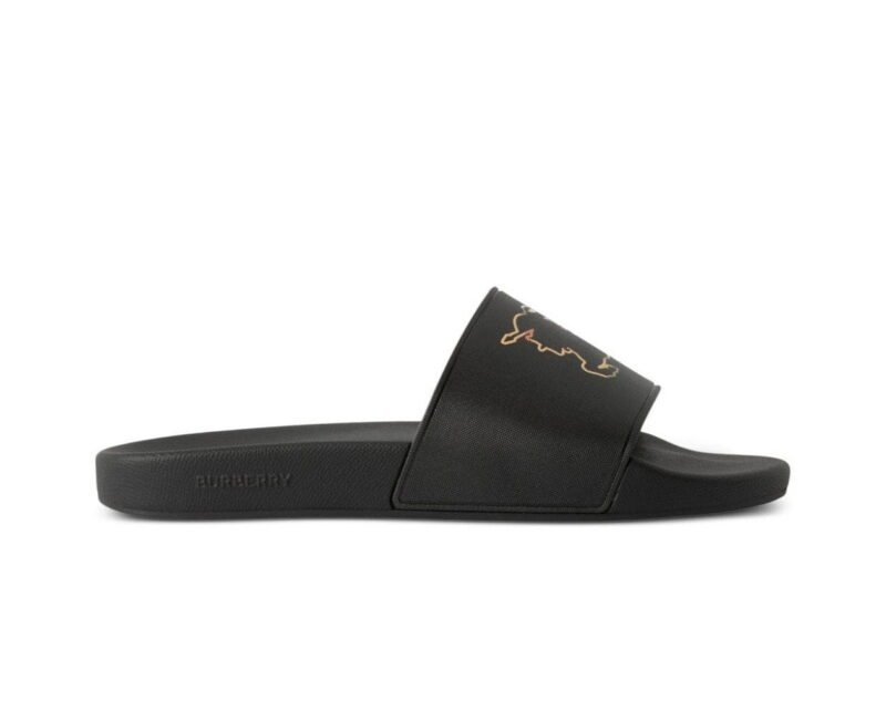Dép Burberry Check EKD Motif slides in Black