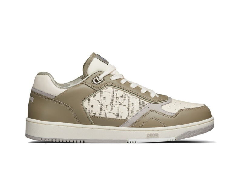 Giày Dior B27 Low Khaki and Cream họa tiết da Dior Oblique Galaxy Like Auth