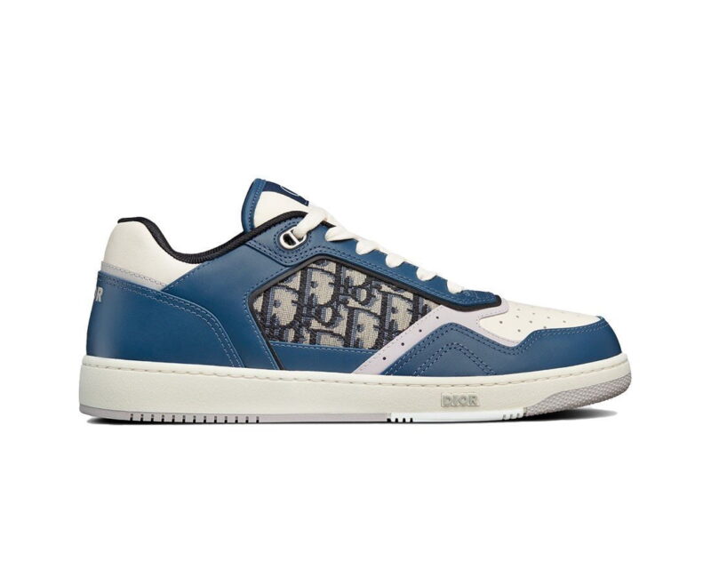Giày Dior B27 Low Blue, Cream and Gray họa tiết vải Dior Oblique Jacquard Like Auth