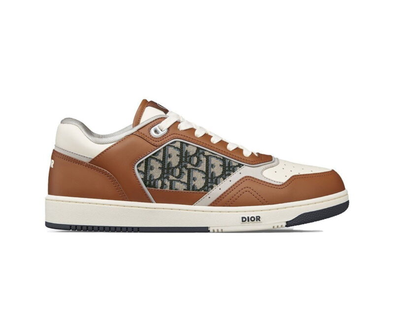 Giày Dior B27 Low Brown and Cream họa tiết vải Dior Oblique Jacquard Like Auth