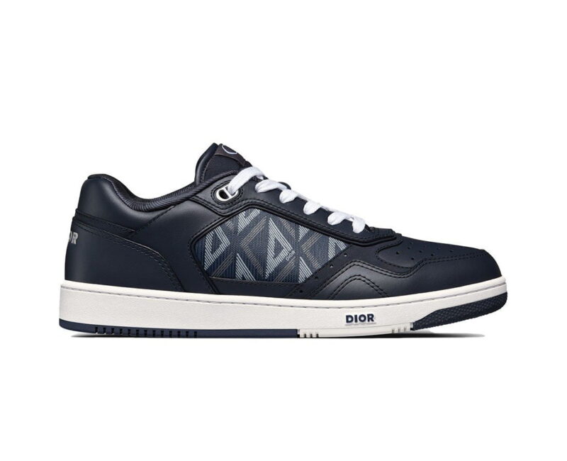 Giày Dior B27 Low Navy Blue họa tiết vải CD Diamond Canvas Like Auth