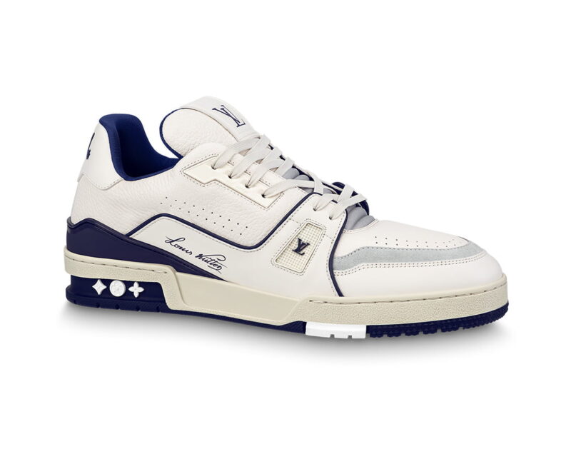 Giày Louis Vuitton Lv Trainer #54 Signature Marine Blue Like Auth