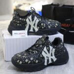 Giày MLB BigBall Chunky Saffiano Diamond Monogram New York Yankees Black Like Auth