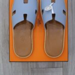 Dép Hermes Sea Green da Epsom Đế Nâu Like Auth