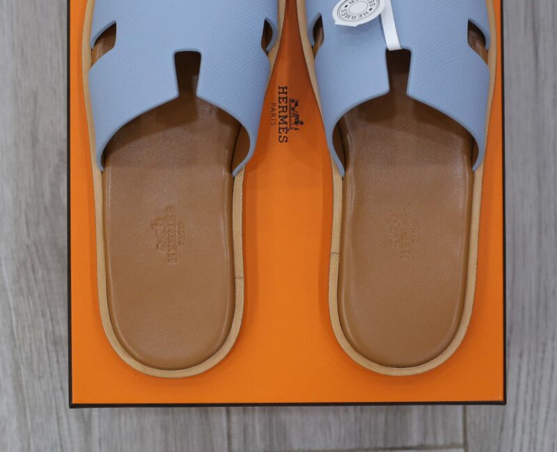 Dép Hermes Sea Green da Epsom Đế Nâu Like Auth