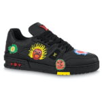Giày Louis Vuitton x Yayoi Kusama Trainer Black Print Best Quality