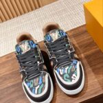 Giày Louis Vuitton Lv Trainer #54 Khaki Green Camouflage Printed Canvas