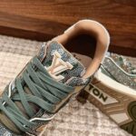 Giày Louis Vuitton Lv Trainer #54 Khaki Green Strass
