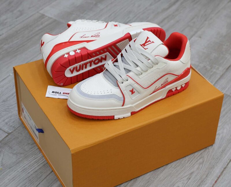 Giày Louis Vuitton Lv Trainer #54 Signature Marine Red Best Quality