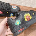 Giày Louis Vuitton x Yayoi Kusama Trainer Black Print Best Quality