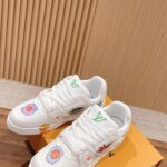 Giày Louis Vuitton x Yayoi Kusama Trainer White Print Best Quality