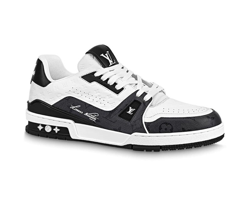 Giày Louis Vuitton Lv Trainer #54 Signature Black White Like Auth