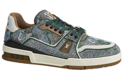 Giày Louis Vuitton Lv Trainer #54 Khaki Green Strass Chuẩn 99% Auth
