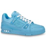Giày Louis Vuitton LV Trainer Blue Leather Monogram Best Quality