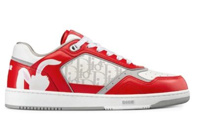 Giày Dior B27 Low Red White Dior Oblique Galaxy Leather with Rabbit Motif Chuẩn 99% Auth
