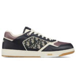 Giày Dior B27 Low Deep Blue Plum with Beige and Black Dior Oblique Jacquard Like Auth