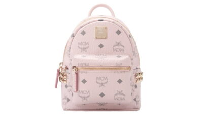 Balo MCM Stark Studs Backpack Visetos Pink Mini Chuẩn 99% Auth