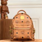 Balo MCM Stark Side Studs Visetos màu Cognac Mini