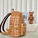 Balo MCM Stark Side Studs Visetos màu Cognac Small