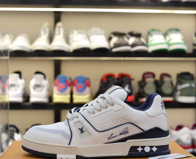 Giày Louis Vuitton Lv Trainer #54 Signature Marine Blue Best Quality