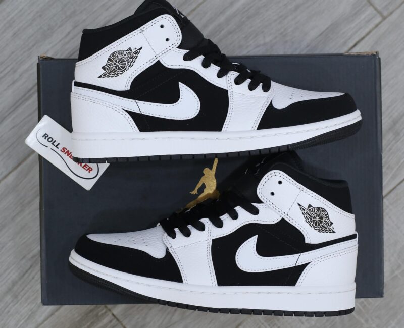 Giày Nike Air Jordan 1 Mid Tuxedo White Black Best Quality