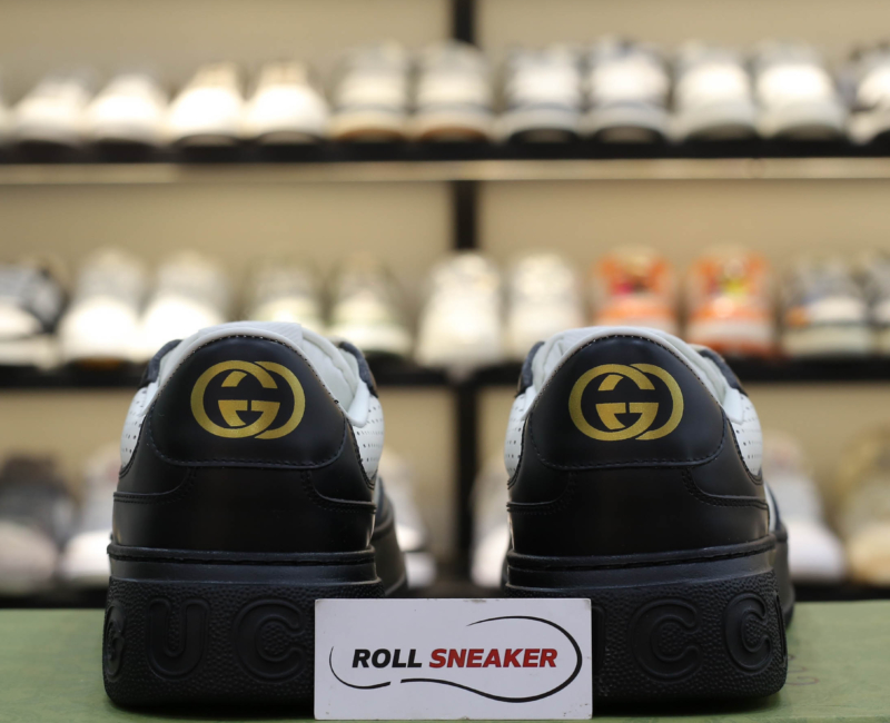 Giày Gucci GG Sneaker Black White leather họa tiết GG dập nổi Best Quality