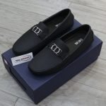 Giày Lười Dior Moca Black Calfskin Logo CD Bạc