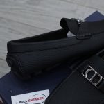Giày Lười Dior Moca Black Calfskin Logo CD Bạc