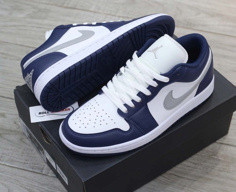 Giày Nike Air Jordan 1 Low ‘Midnight Navy Wolf Grey’ Like Auth