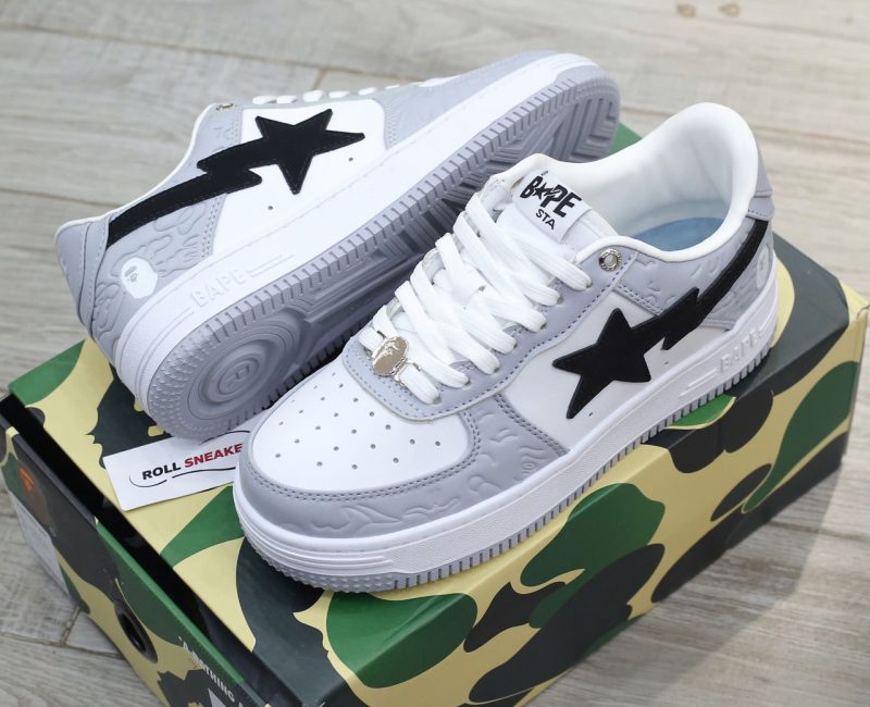 Giày A Bathing Ape Bape Sta Low Grey Black Best Quality