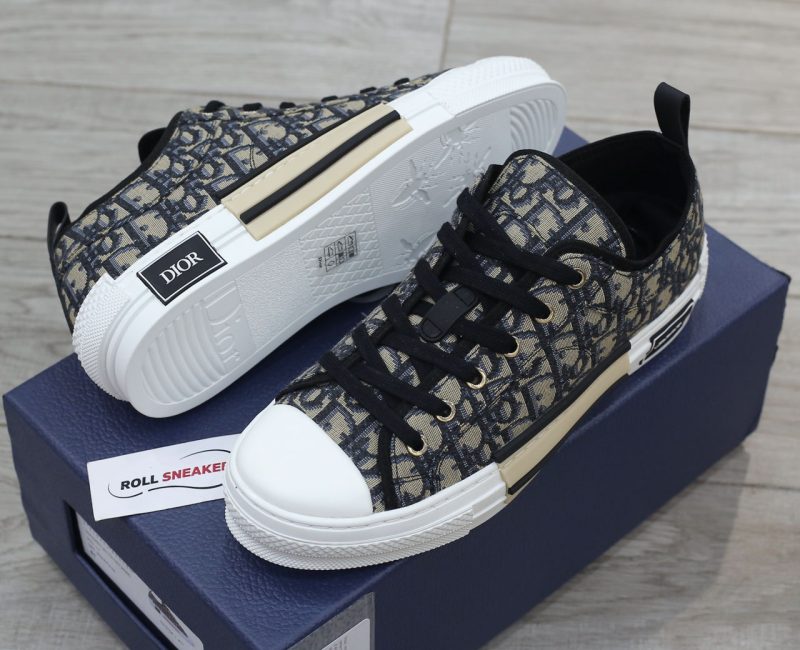 Giày Dior B23 League Low Top Beige Black Oblique Jacquard