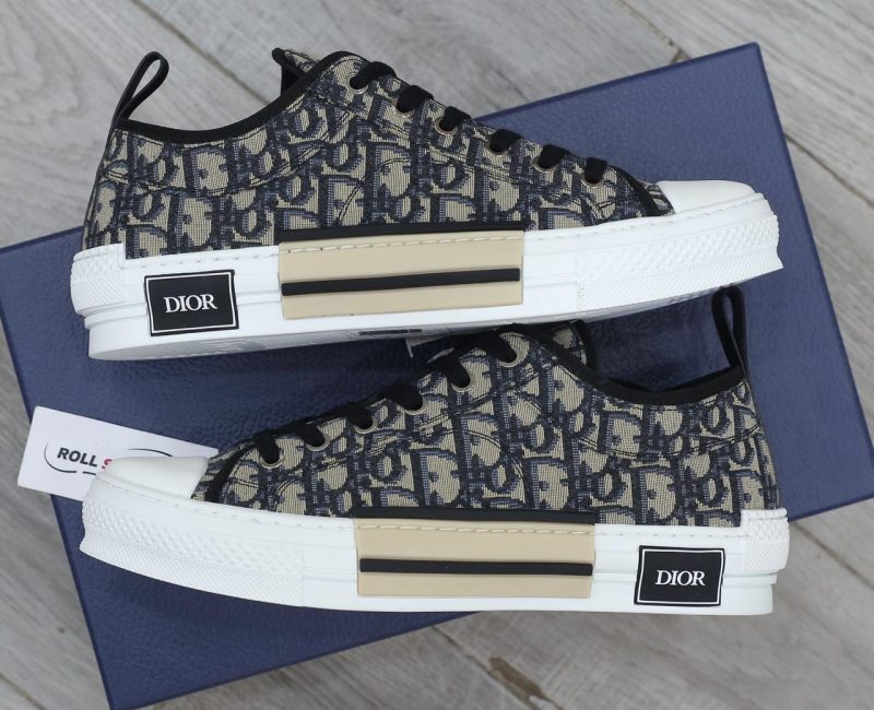 Giày Dior B23 League Low Top Beige Black Oblique Jacquard